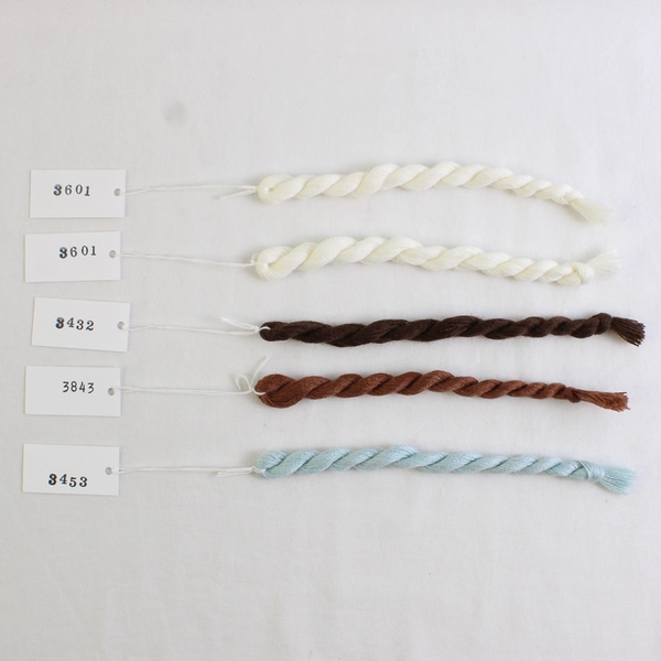 Lot of 5 Burmilana Wool/Acrylic Blend Braids Brown, Blue & White, New 