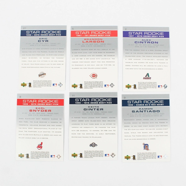 Lot Of 6 Upper Deck Star Rookie MLB Baseball Cards 1997 1998