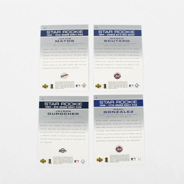 Lot Of 4 Upper Deck Star Rookie MLB Baseball Cards 1990 1993 1994