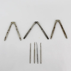 Set of 3 Vintage HMQ Nut or Seafood Crackers with 4 Picks