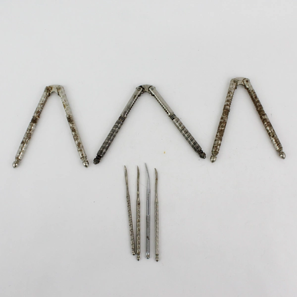 Set of 3 Vintage HMQ Nut or Seafood Crackers with 4 Picks