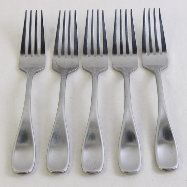 Lot Of 5 Oneida Silver Satin Voss (Stainless) Flatware Dinner Forks 8" Long