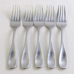 Lot Of 5 Oneida Silver Satin Voss (Stainless) Flatware Salad Forks 7" Long