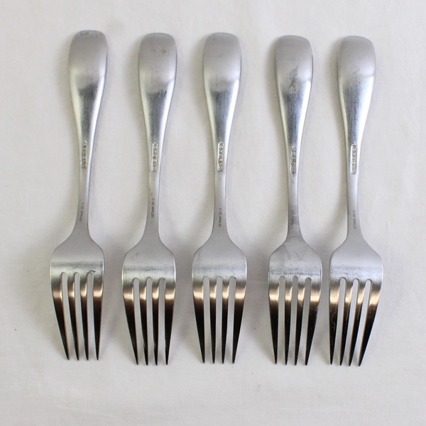 Lot Of 5 Oneida Silver Satin Voss (Stainless) Flatware Salad Forks 7" Long
