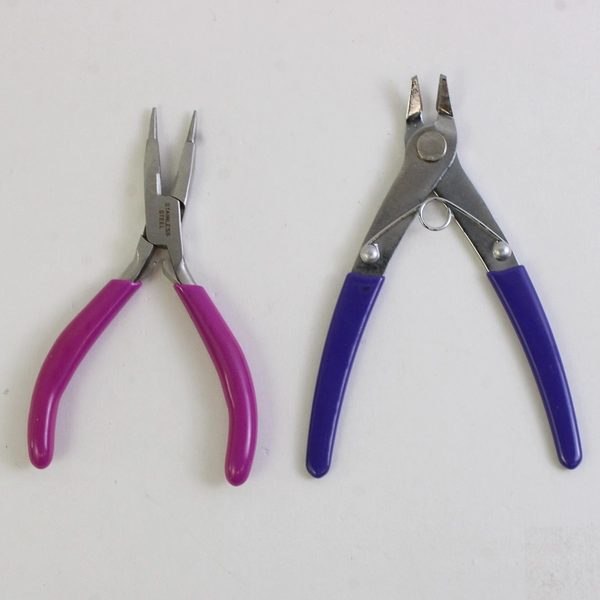 Lot of 2 Small Stainless Steel Pliers for Jewelry Making/Crafting