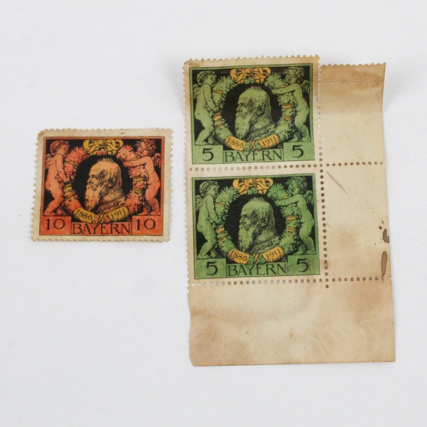 Lot Of 3 Bayern Bavaria Germany 1911 Prince Luitpold Stamps