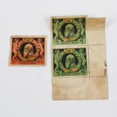 Lot Of 3 Bayern Bavaria Germany 1911 Prince Luitpold Stamps