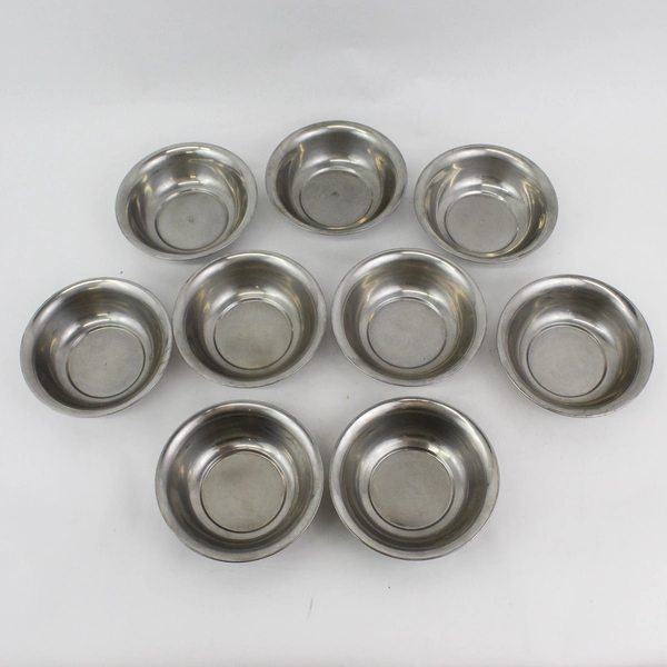 Set of 9 Aluminum Cereal or Dessert 6 Inch Bowls
