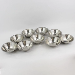 Set of 9 Aluminum Individual Salad Bowls 7.5 Inch Diameter