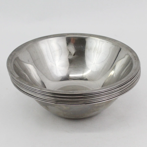 Set of 9 Aluminum Individual Salad Bowls 7.5 Inch Diameter