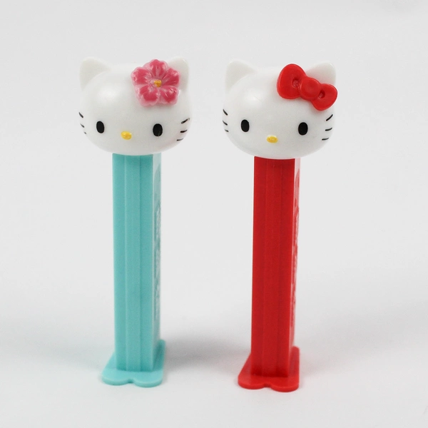 Lot of 2 Teal and Red 2000's Hello Kitty PEZ Dispensers
