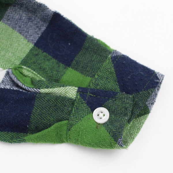 DKNY Green and Blue Plaid Long-Sleeve Button-Up Boys' Size 5