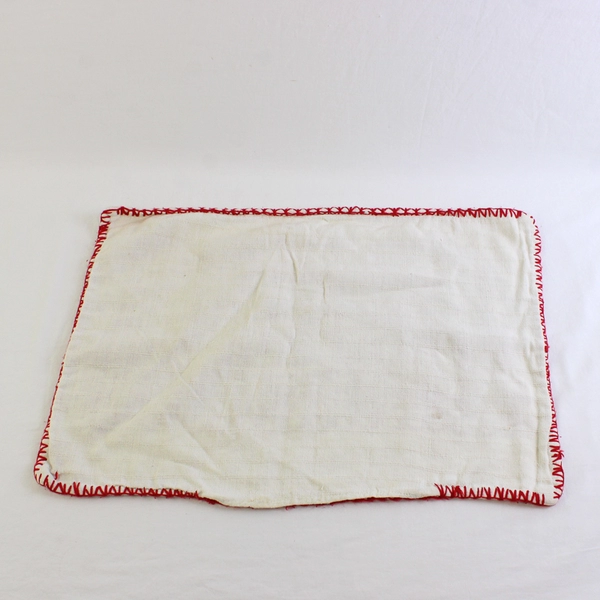 Vintage Hungarian Kalotaszeg Hand Embroidered Pillow Cover Red & White 15"x22"