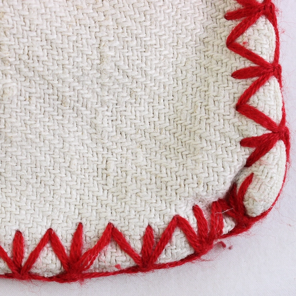 Vintage Hungarian Kalotaszeg Hand Embroidered Pillow Cover Red & White 15"x22"