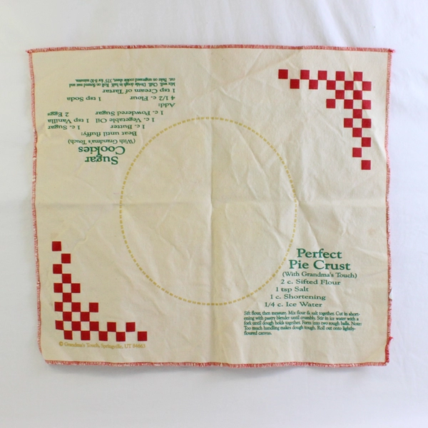 Grandma's Touch Springville Utah 100% Cotton Baking Mat Perfect Pie Crust