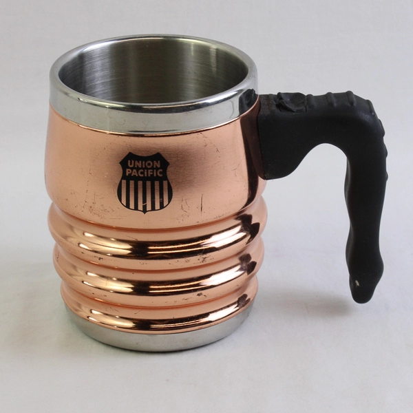 Union Pacific Stainless Steel Coffee Cup with Hard Plastic Handle