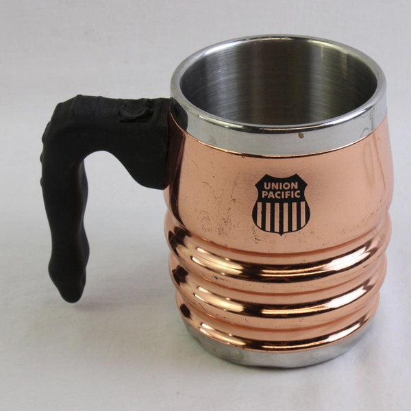 Union Pacific Stainless Steel Coffee Cup with Hard Plastic Handle
