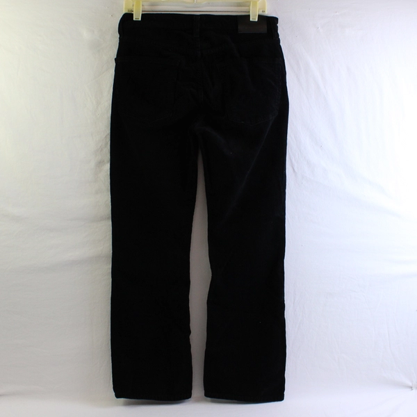 Citizens Of Humanity Women's 28 Black Corduroy Pants Mid-Rise Flared Crop