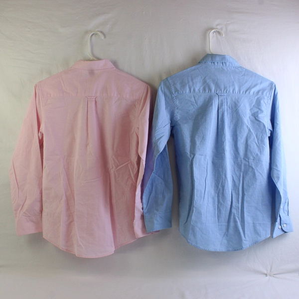 Lot of 2 IZOD Boys 14 Pink and Blue Long Sleeve Button Down Dress Shirts