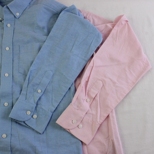 Lot of 2 IZOD Boys 14 Pink and Blue Long Sleeve Button Down Dress Shirts