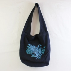 Authentic Pigment "Corban" University 100% Cotton Canvas Tote Dark Navy Blue