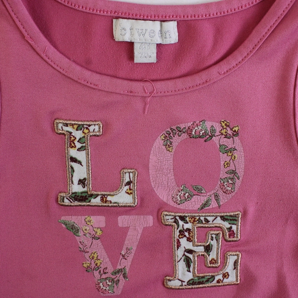 Btween Pink Love Sleeveless Spellout Dress Girls' Size 4T