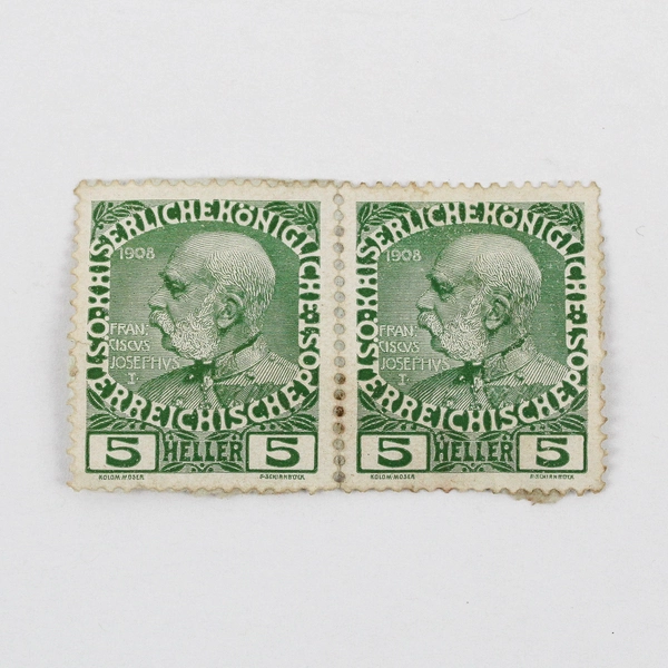 1908 Austria 5 Heller Stamp Pair Used
