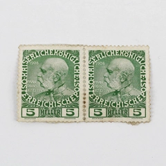 1908 Austria 5 Heller Stamp Pair Used