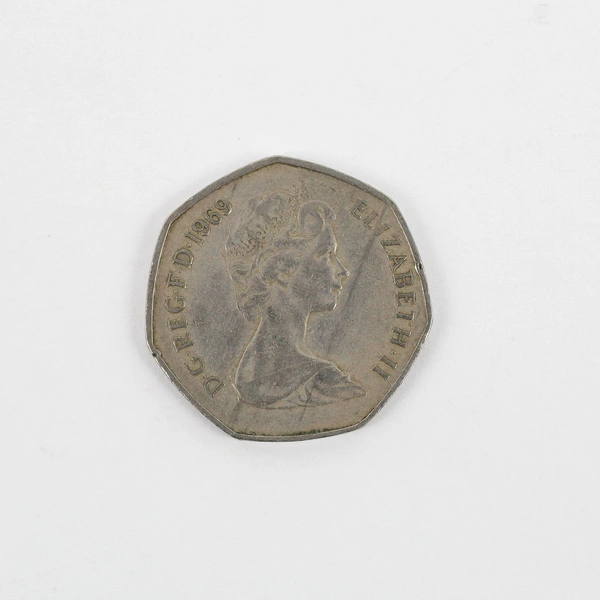 Lot of 3 Queen Elizabeth II DG-REG-FD 50 Fifty Pence Coin 1969 1977