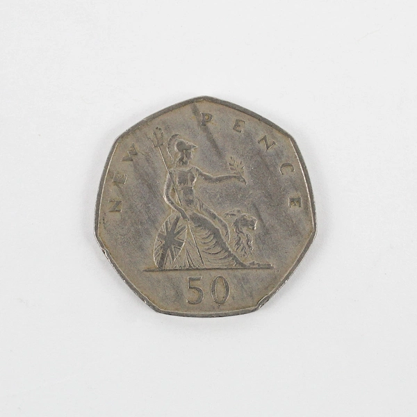 Lot of 3 Queen Elizabeth II DG-REG-FD 50 Fifty Pence Coin 1969 1977