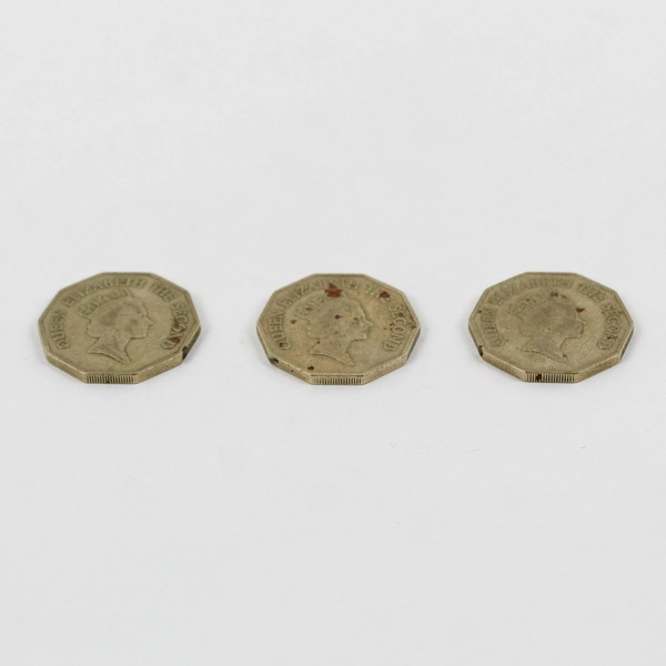 Lot Of 3 Belize Queen Elizabeth The Second One Dollar Coins Circulated 