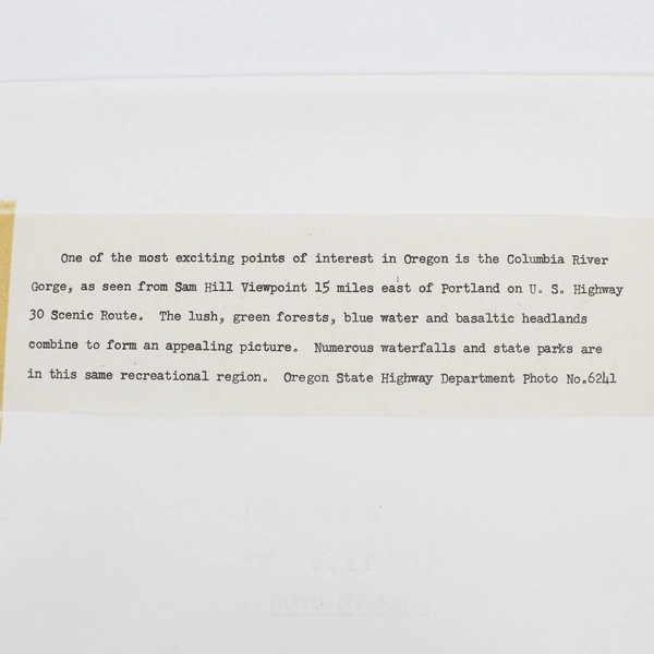 Vintage Columbia River Gorge 8X10 Photo Oregon Highway Department Vista House