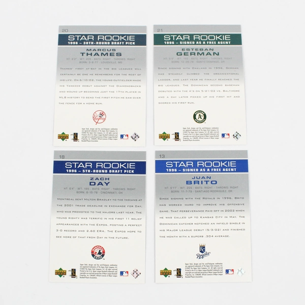 Lot Of 4 Upper Deck Star Rookie MLB Baseball Cards 1996