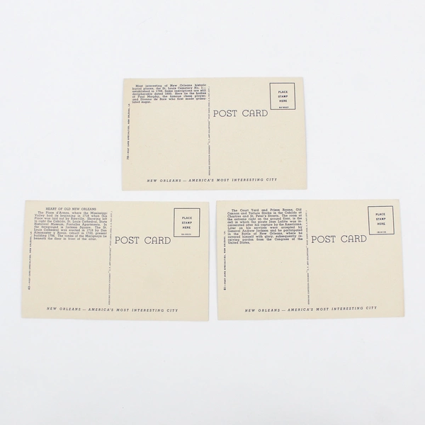 Lot Of 3 New Orleans Louisiana Landmarks Color Postcards Curteich Jackson Square