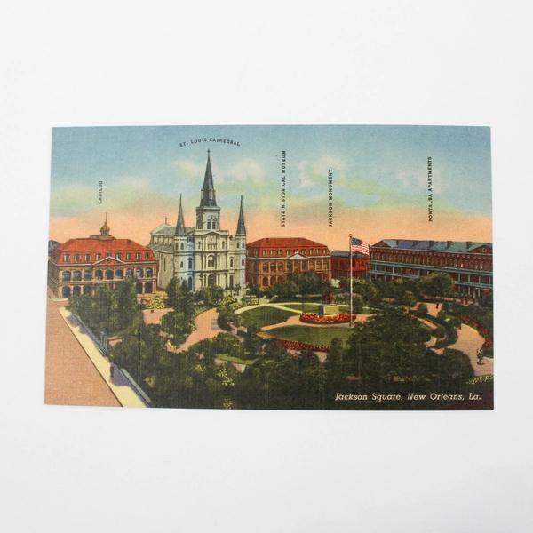 Lot Of 3 New Orleans Louisiana Landmarks Color Postcards Curteich Jackson Square