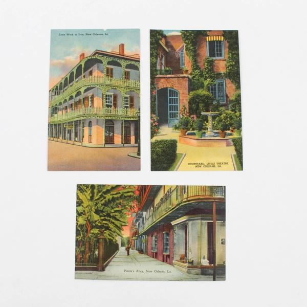 Lot Of 3 New Orleans Louisiana Architecture Color Postcards Curteich 