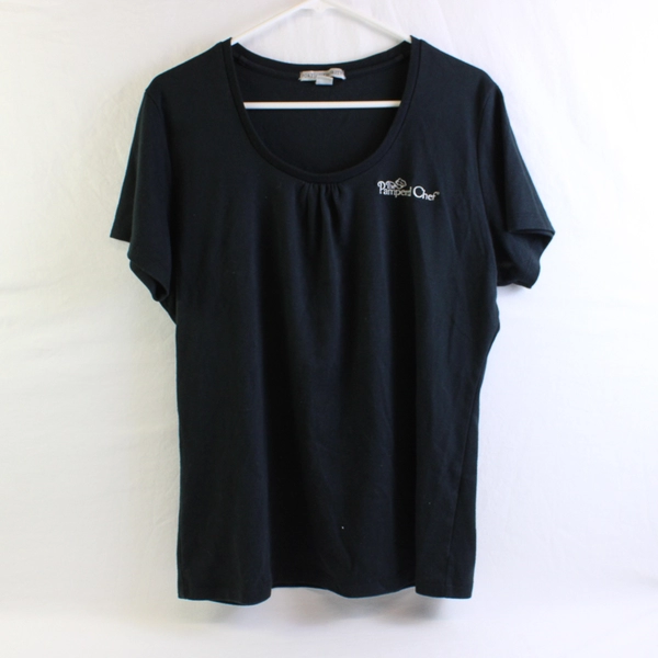 Lot of 2 Port Authority Women's XXL Pampered Chef Black Blouse and Cardigan