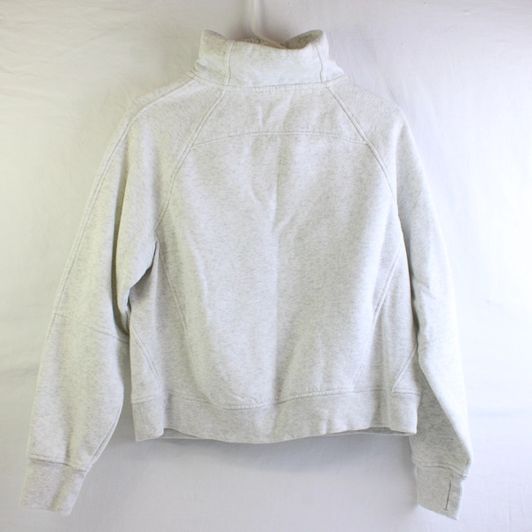 Jockey Women's M White/Gray Heather Long Sleeve Half Zip Pullover Sweater