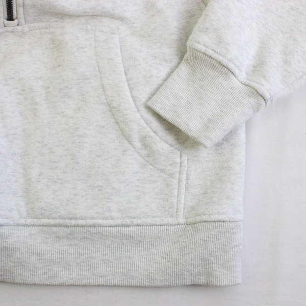 Jockey Women's M White/Gray Heather Long Sleeve Half Zip Pullover Sweater