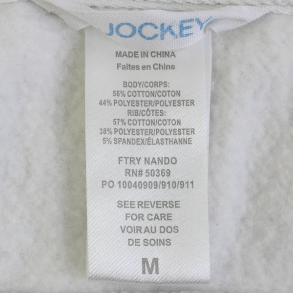 Jockey Women's M White/Gray Heather Long Sleeve Half Zip Pullover Sweater