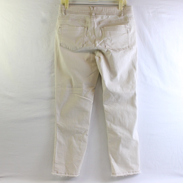 Democracy Women's 6 Cream White "Ab" Technology Cropped Skinny Jeans