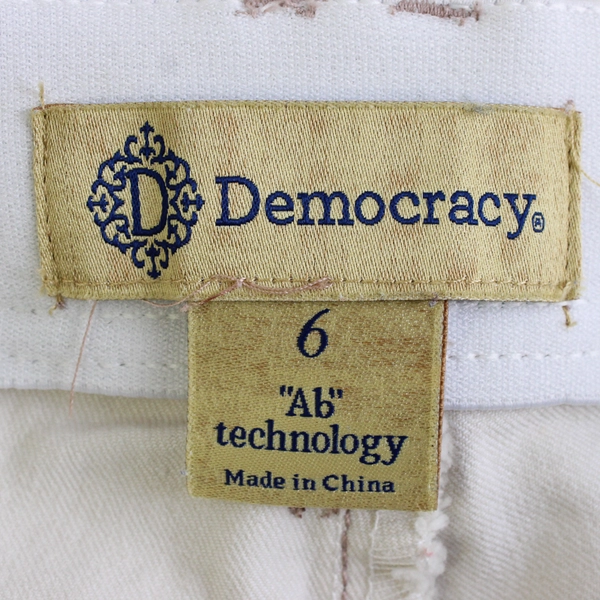 Democracy Women's 6 Cream White "Ab" Technology Cropped Skinny Jeans