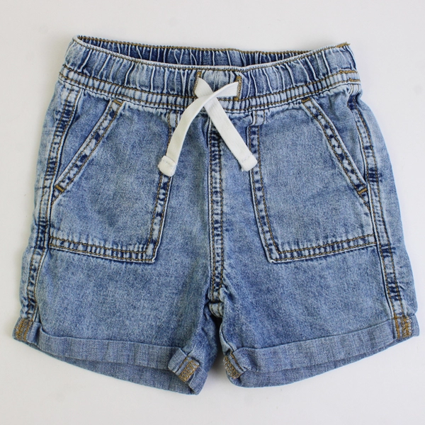 Lot of 2 Cat & Jack Blue Light to Medium Wash Denim Shorts Girls' Size 3T