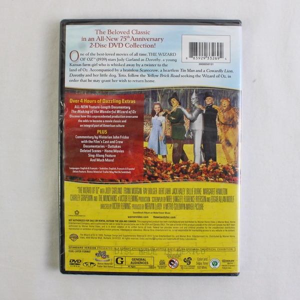 The Wizard of Oz 75th Anniversary DVD 2-Disc Special Edition; New & Sealed