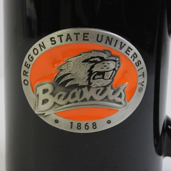 Unbranded Oregon State University OSU Beavers Black Ceramic Coffee Mug 4.5"