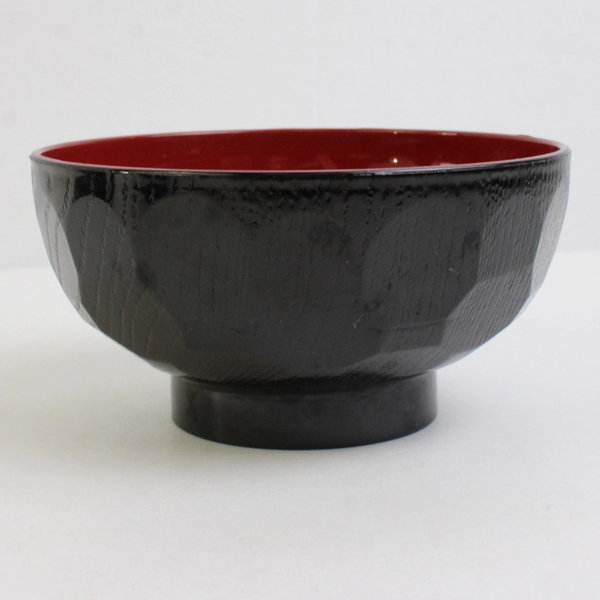 Lot Of 4 Trading Co Japanese Style Red/Black Plastic Small Soup Bowls 2.5" Tall