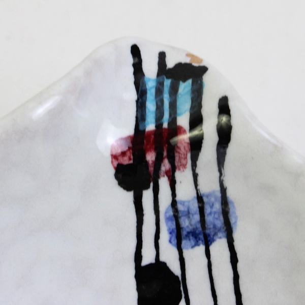 Unbranded Handmade Multicolor Ceramic Spoon Rest 1.75" Tall