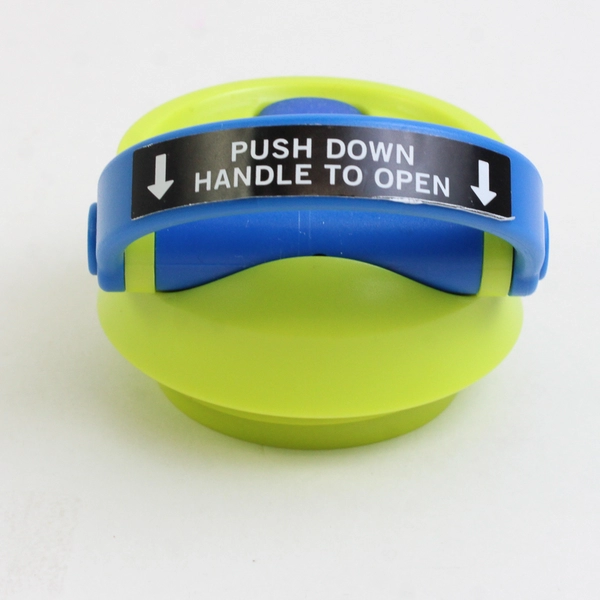 BUILT BYO Navy & Lime Kids Metal Water Bottle 6.75" 2019 Straw Lid