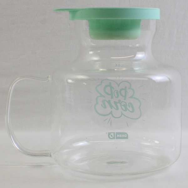 Dash Microwave Glass Popcorn Popper Makers 2.5 Quarts Silicone Lid 7.75" Tall