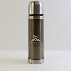 "Spirit Mountain Casino" Silver Metal Water Bottle Insulated 10" Tall